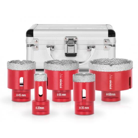 Seturi si accesorii pentru gaurit si insurubat - Carote diamantate profesionale, M14, set 5 buc, 20-68 mm, Strend Pro