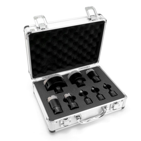 Seturi si accesorii pentru gaurit si insurubat - Carote diamantate, vacuum brazed, M14, set 8 buc, 6-68 mm, Richmann Exclusive