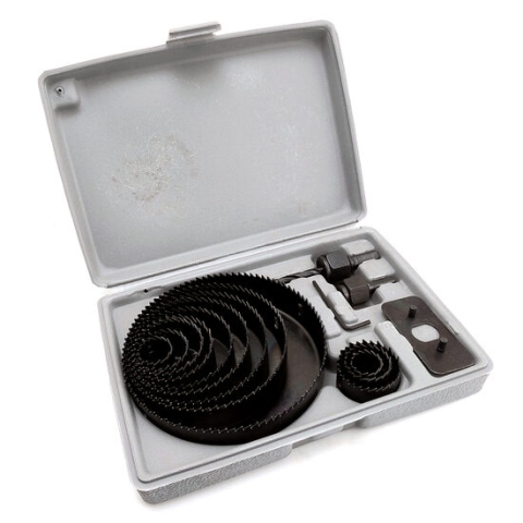 Seturi si accesorii pentru gaurit si insurubat - Carote pentru gips-carton, rigips, lemn, set 12 buc, 19-127 mm, Richmann