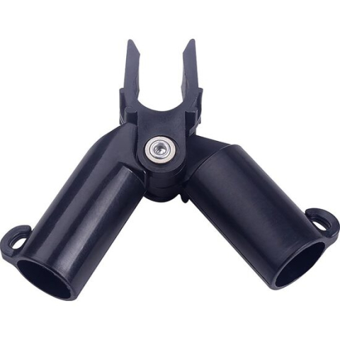 Accesorii gradinarit - Conector plastic, superior, de tip X, reglabil, pentru araci de 8 mm, set 4 buc, negru