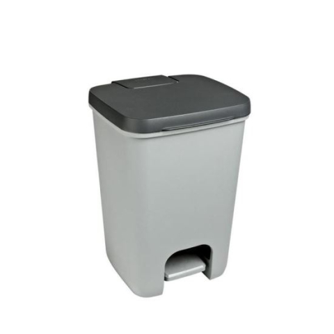 GOSPODARIE - Cos de gunoi cu pedala, plastic, gri, 20 L, 30.3x29.4x42.8 cm, Curver