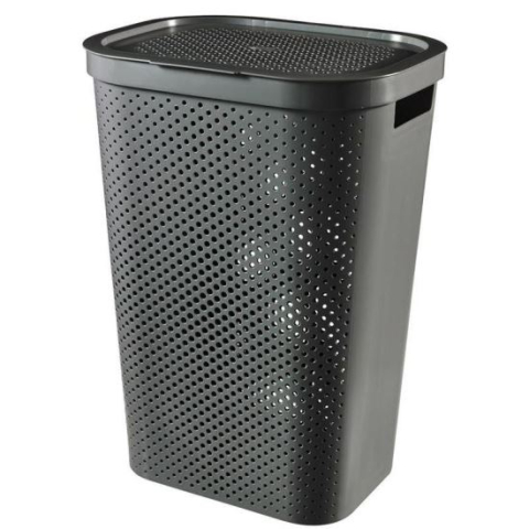 GOSPODARIE - Cos rufe, 2 manere, capac, plastic, antracit, 60 L, 44x35x60 cm, Infinity Recycled, Curver