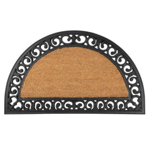 GOSPODARIE - Covoras intrare, semirotund, guma, 75x45 cm, Ornament