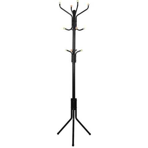GOSPODARIE - Cuier, Songmics, 12 carlige, metal, negru, 44x44x182 cm
