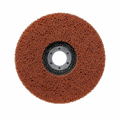 Accesorii polizare si slefuire - Disc abraziv din fibra de nylon ceramic tip Clean & Strip, portocaliu, 125 mm, agresivitate ridicata tip Coarse, pentru decapare rugina si vopsea pe metal, otel si inox, GermaFlex