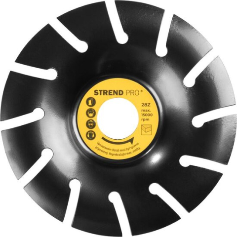 Discuri debitare, polizare - Disc circular slefuit, modelat, otel carburat, pentru lemn, plastic, gips-carton, 125 mm, Strend Pro