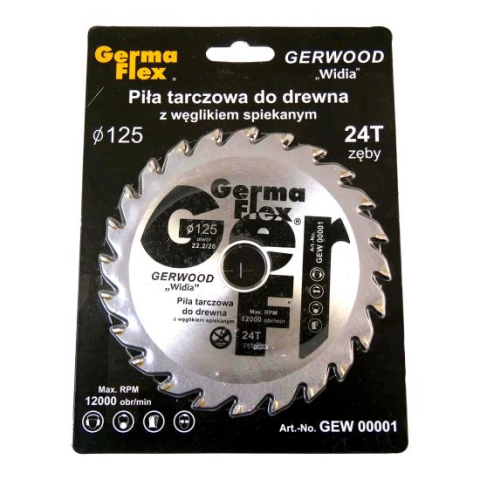 Accesorii fierastraie electrice - Disc circular vidia, 24 dinti, 125 mm, Germa Flex