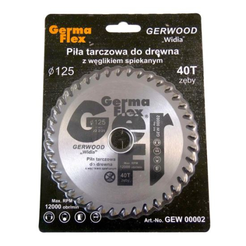 Accesorii fierastraie electrice - Disc circular vidia, 40 dinti, 125 mm, Germa Flex
