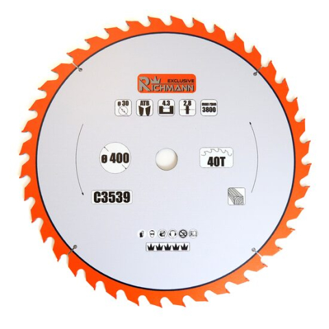 Accesorii fierastraie electrice - Disc circular vidia pentru lemn, 40 dinti, 400x30 mm, Richmann Exclusive
