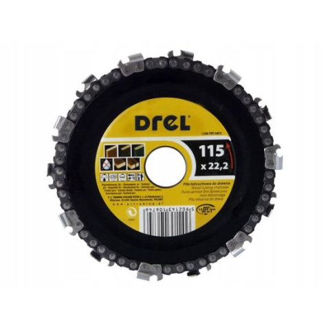 Discuri debitare, polizare - Disc debitat lemn, cu lant, 115 mm, Drel