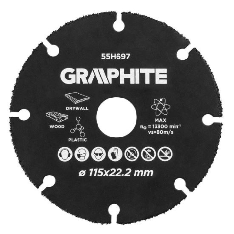 Discuri debitare, polizare - Disc debitat lemn, plastic, 115x22.2 mm, Graphite 