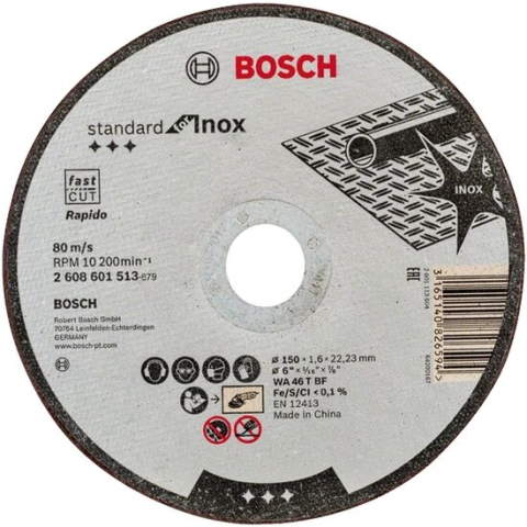 Discuri debitare, polizare - Disc debitat metal/inox 150x22.2x1.6 mm, BOSCH