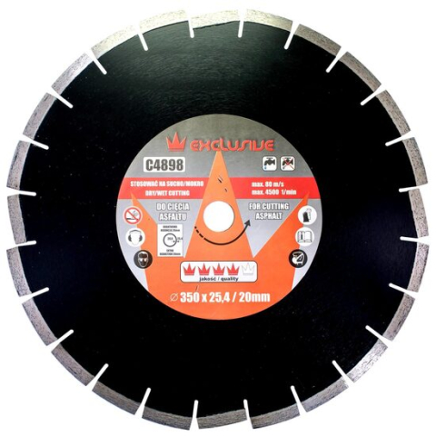 Discuri diamantate - Disc diamantat, asfalt, taiere umeda si uscata, 350 mm/25.4 mm, Richmann Exclusive