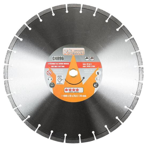 Discuri diamantate - Disc diamantat, beton, taiere umeda si uscata, 400 mm/25.4 mm, Richmann Exclusive