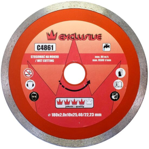 Discuri diamantate - Disc diamantat continuu, placi ceramice, taiere umeda,180 mm/25.4 mm, Richmann Exclusive