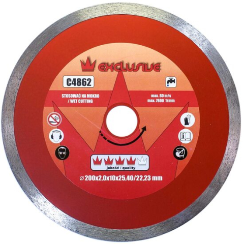 Discuri diamantate - Disc diamantat continuu, placi ceramice, taiere umeda, 200 mm/25.4 mm, Richmann Exclusive