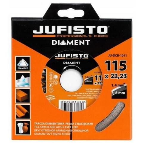 Accesorii fierastraie electrice - Disc diamantat continuu subtire, 115x1.4 mm, Jufisto 