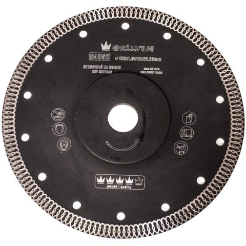 Discuri diamantate - Disc diamantat turbo subtire, placi ceramice, taiere umeda si uscata, 180 mm/22.23 mm, Richmann Exclusive