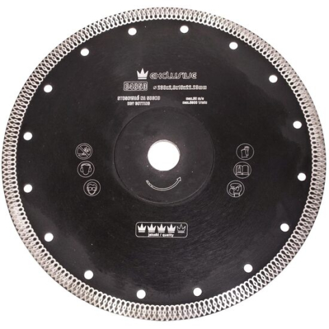 Discuri diamantate - Disc diamantat turbo subtire, placi ceramice, taiere umeda si uscata, 230 mm/22.23 mm, Richmann Exclusive