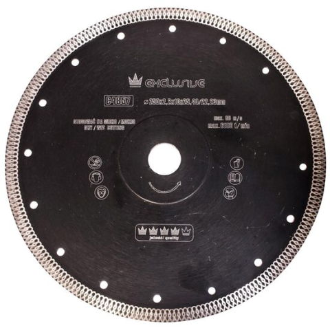Discuri diamantate - Disc diamantat turbo subtire, placi ceramice, taiere umeda si uscata, 250 mm/25.4 mm, Richmann Exclusive