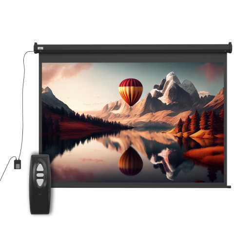 Pentru birou  - Ecran pentru Proiector 100" Format 4:3 Reglabil cu Telecomandă, 203x152cm, Negru