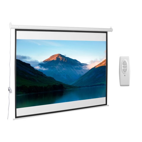 Pentru birou  - Ecran proiectie retractabil 100inch, Motorizat, Alb, Pentru Home Cinema