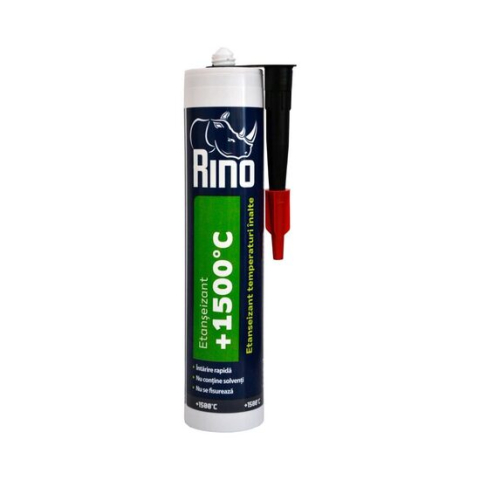 Silicon, spume si solutii tehnice - Etanseizant rezistent la temperaturi inalte RINO, 1500C, negru, 310ml