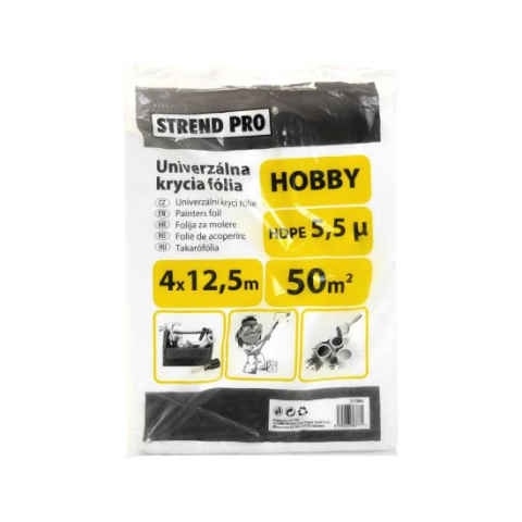 AMENAJARI INTERIOARE - Folie acoperire, protectie, HDPE, 5.5 microni, 4x12.5 m, 50 mp, Strend Pro
