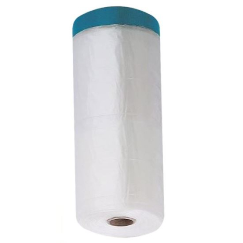 Accesorii vopsire si tencuire - Folie protectie cu banda adeziva, pentru exterior, 1.40x20 m