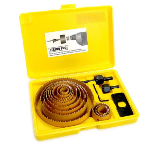 Carote - Freze circulare bi-metal, pentru rigips, lemn, set 16 buc, 19-127 mm, Strend Pro