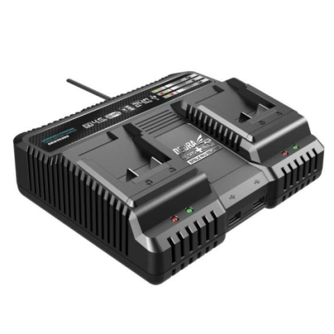 Acumulatori si incarcatoare scule electrice - Incarcator rapid dublu pentru acumulatori, 2x4.5 Ah, 18V, SAS+ALL, Dedra