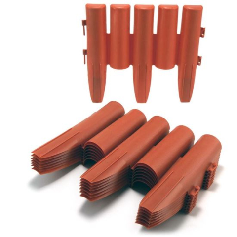 GRADINA - Palisada/bordura pentru gradina, maro teracota 27x24 cm, 2.16 m, set 8 buc