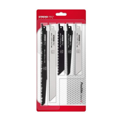 Accesorii fierastraie electrice - Panza, lama, fierastrau tip sabie, pentru lemn, metal, HCS, BIM, set 5 buc, Strend Pro