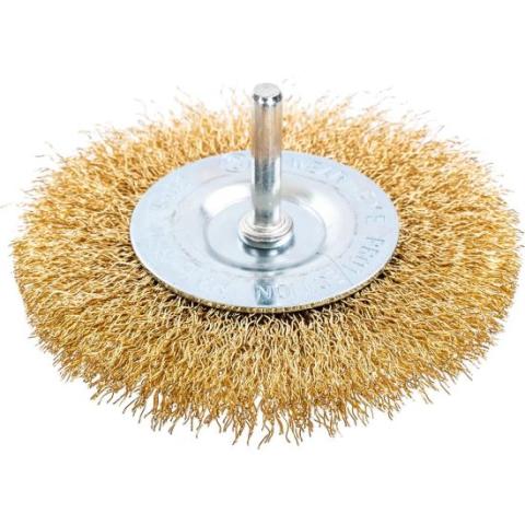 Accesorii scule electrice - Perie sarma alama, circulara, cu tija, 100 mm, Richmann
