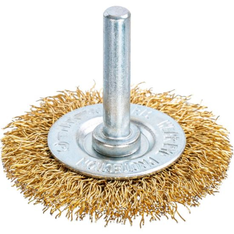 Accesorii scule electrice - Perie sarma alama, circulara, cu tija, 50 mm, Richmann