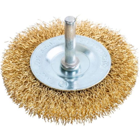 Accesorii scule electrice - Perie sarma alama, circulara, cu tija, 75 mm, Richmann