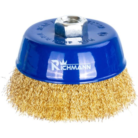 Accesorii scule electrice - Perie sarma alama, tip cupa, M14, 100 mm, Richmann 