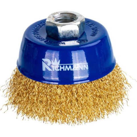 Accesorii scule electrice - Perie sarma alama, tip cupa, M14, 75 mm, Richmann 