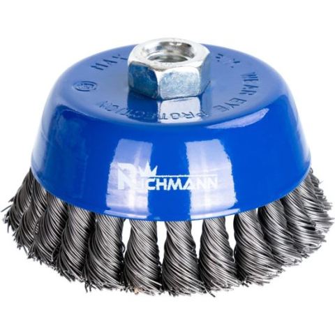 Accesorii scule electrice - Perie sarma din otel, tip cupa, cu toroane, M14, 100 mm, Richmann