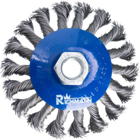 Accesorii scule electrice - Perie sarma otel, tip cupa, cu toroane, M14, 100 mm, Richmann 