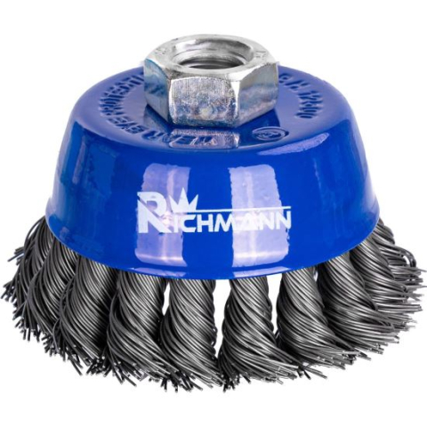 Accesorii scule electrice - Perie sarma otel, tip cupa, cu toroane, M14, 80 mm, Richmann 