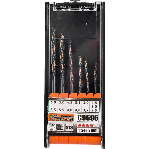 Seturi si accesorii pentru gaurit si insurubat - Set 13 burghie pentru metal 1.5-6.5 mm RICHMANN