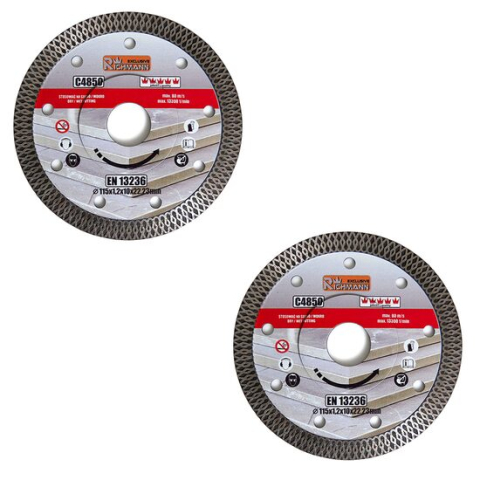 Discuri diamantate - Set 2 discuri diamantate turbo subtire, placi ceramice, taiere umeda si uscata, 115 mm/22.23 mm, Richmann Exclusive