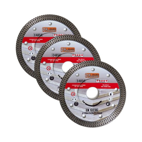 Discuri diamantate - Set 3 discuri diamantate turbo subtire, placi ceramice, taiere umeda si uscata, 115 mm/22.23 mm, Richmann Exclusive