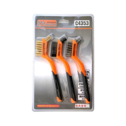 Accesorii slefuire - Set 3 perii sarma, alama, inox, nylon, 180 mm, Richmann Exclusive