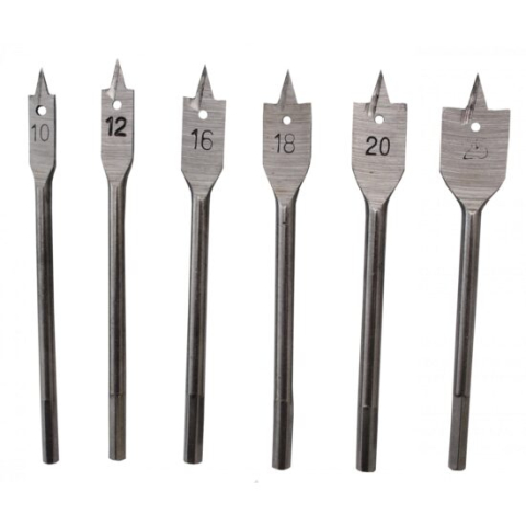 Burghie - Set 6 burghie plate pentru lemn 10-25 mm, Richmann