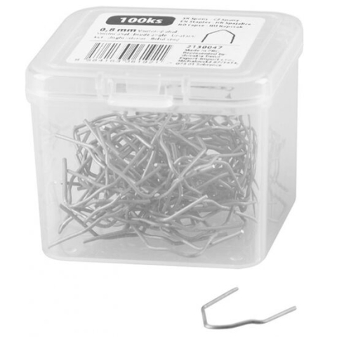 Accesorii pistoale de lipit - Set capse pentru pistol de lipit/sudat plastic, Strend Pro, pentru fisuri interne, 0.8 mm, 100 buc