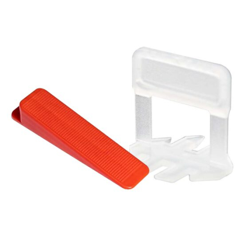 Accesorii pentru montat gresie si faianta - Set de nivelare si aliniere a placilor ceramice, distantiere 500 buc x 1 mm, pene 100 buc, Beorol