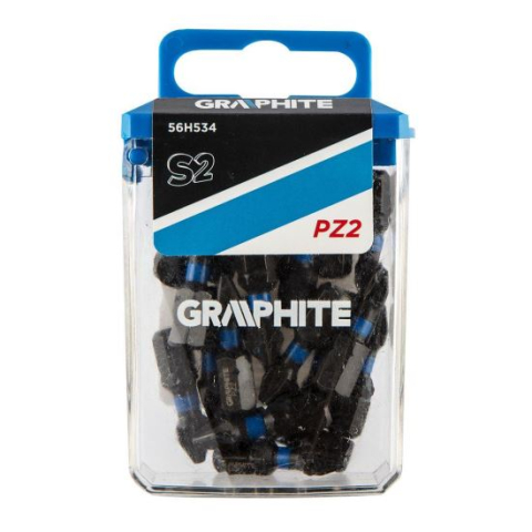 Seturi si accesorii pentru gaurit si insurubat - Set varfuri, biti, de impact, PZ2, 1/4", 20 buc, PZ2x25 mm, Graphite