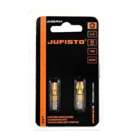 Seturi biti - Set varfuri, biti, PH1, 1/4 ", 2 buc, PH1x25 mm, Jufisto